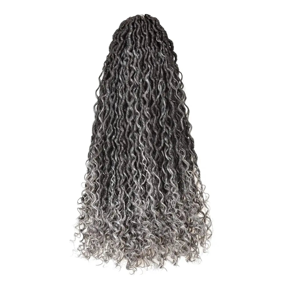 ( US ONLY) FAST SHIPPING GL | Toyotress® Curly Locs Crochet Hair - Natural Black Pre-twisted Faux Locs Crochet Braids, Short Pre-looped Synthetic Braiding Hair Extensions Toyotress